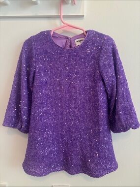 Show Me Your MuMu Purple Sequin Kids Formal Dress